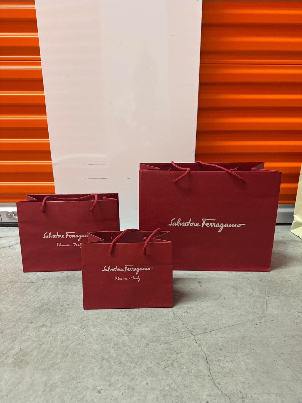 Salvatore Ferragamo Deep Red Shopping Tote Set